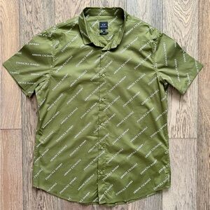 Armani Exchange Green Men's Logo Shirt